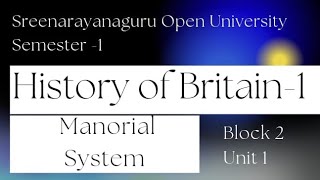 SNGOU Manorial System Malayalam Summary Block 2 Unit 1First sem [upl. by Atsyrhc]