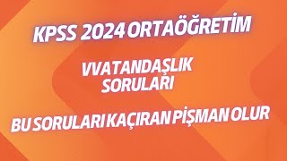 KPSS 2024 VATANDAŞLIKTAN FULL ÇEKTİREN SORULARkpsskpssgüncel kpsscografyakpsstarihgeneltekrar [upl. by Aserej]