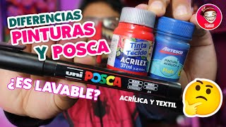 DIFERENCIAS ENTRE PINTURAS TÉXTILES Y POSCA [upl. by Ailuig]