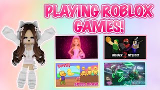 PLAYING GAMES ON ROBLOX LIVE [upl. by Ishmul791]