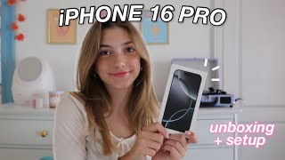 IPHONE 16 PRO UNBOXING  whats on my iPhone 16 pro [upl. by Tavie]