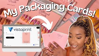 How I Make My Press On Nail Business Packaging Cards From Start to Finish  Canva  VistaPrint [upl. by Glass]