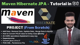 Maven Hibernate Java Persistence API JPA with CRUD Operations using EntityManager हिंदी Tutorial [upl. by Marcellus3]