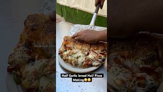 Half Garlic bread Half Pizza Making😳😋 Indian Street Food [upl. by Jayson]