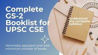 Complete Booklist for GS2 crack UPSC CSE with minimum resources and understand the syllabus [upl. by Enirroc]