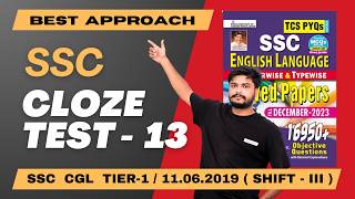 SSC  CLOZE TEST  13  KIRAN PUBLICATION  PREVIOUS YEAR  16950 [upl. by Oaoj]