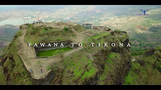 Tikona Fort amp Pawna Lake Aerial View  Lonavala Pune Maharashtra India [upl. by Ina]