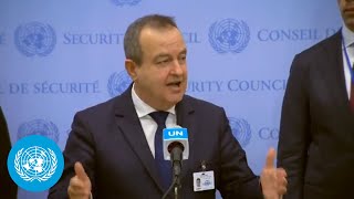 RS Serbia on Kosovo amp other topics  Media Stakeout  Security Council  United Nations [upl. by Notgnirra]