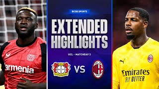 Bayer Leverkusen vs AC Milan Extended Highlights  UCL League Phase MD 2  CBS Sports Golazo [upl. by Fermin]