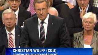 Bundespräsident Wulff  erst im dritten Durchgang [upl. by Assert]