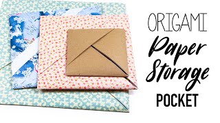 Origami Paper Storage Pocket  DIY Tutorial  Paper Kawaii [upl. by Aicrop]