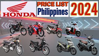 Honda Motorcycles Price List in Philippines 2024 [upl. by Little67]