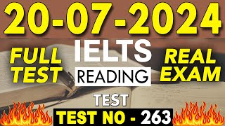 IELTS Reading Test 2024 with Answers  20072024  Test No  263 [upl. by Nirag]