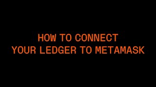 Connect your Ledger to Metamask [upl. by Boycey]