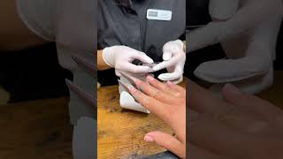 First time trying a Russian manicure in Boston  Russian nails  EFile nail manicure [upl. by Llebana]