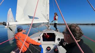 J24 sailboatracing in light to no wind against a J70 and others on board sound and tactics PHRF [upl. by Innes]