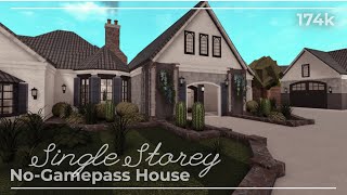 NoGamepass Single Story House 174k  Roblox Bloxburg [upl. by Samalla4]