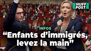 Léaument demande aux descendants d’immigrés de lever la main Le Pen répond « Bardella » [upl. by Arette]