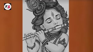 How to Draw LITTLE KRISHNA Lord Krishna Easy Drawing [upl. by Tiana694]