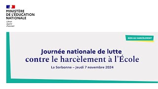 7 novembre 2024  journée nationale de lutte contre le harcèlement à lécole [upl. by Edaw]