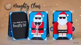 LPPSVG NAUGHTY CLAUS Christmas CARD ASSEMBLY TUTORIAL  N23 [upl. by Nnylharas]