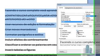 Curso de Word 2007 aula 5  formatação de fontes [upl. by Yesdnik187]