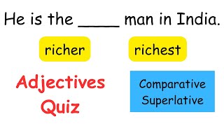 Comparative and Superlative Adjectives I Degrees of Comparison Quiz [upl. by Anelys434]