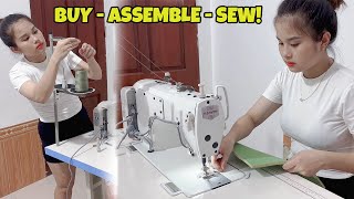 Buying Assembling amp Testing a New Sewing Machine  Single Mom DIY Project [upl. by Acirederf]