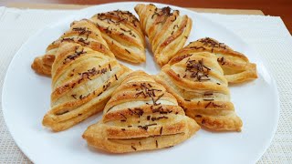 NON LE COMPRERAI PIÙ BASTANO 5 MINUTI SFOGLIATELLE AL CIOCCOLATO BUONISSIME  CHOCOLATE PUFF PASTRY [upl. by Tabshey79]