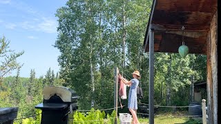 Summer OFF GRID Homesteading in Canada  Firewood Laundry and Keeping Cool [upl. by Santana]