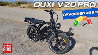 OUXI V20 Pro OPVOEREN naar 45km met of zonder gashendel en afvoeren naar origineel [upl. by Meeharb]