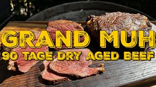 Let´s eat GRAND MUH RIBEYE  90 Tage dry aged Beef von richtig alten Kühen [upl. by Idram]