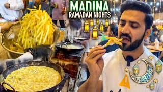 Madina RAMADAN Nights Full Street FOOD  Local Life of Madina [upl. by Nauqit]