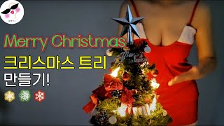 산타걸 코스튬 입고😚 크리스마스트리 만들기  5000원 다이소 트리 ❤️ 다이소 크리스마스트리 일상vlog [upl. by Edelsten]