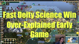 Civ 5 Deity Game 1 Fast Turn 167 Science Victory Quick Speed  Part 1 Overexplained Early Game [upl. by Jefferey]