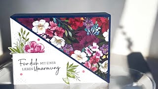 Geschenkschachtel für XL Schokoküsschen Prachtvoll floral StampinUp [upl. by Shirah]