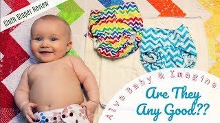 CLOTH DIAPER REVIEW Alva Baby Diaper Cover amp Imagine Prefolds [upl. by Ahsaekal]