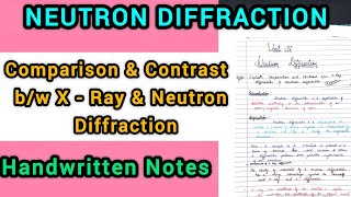 Comparison amp Contrast between X Ray amp Neutron Diffraction  Neutron DiffractionMSc 1 Sem [upl. by Goodspeed561]