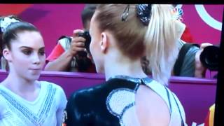 Mckayla Maroney Cold Shoulders Russian Gymnist 2012 London Olympics [upl. by Howlyn]