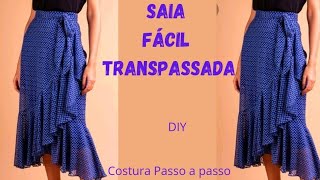 ✅️DIY Como fazer Saia Transpassada FácilCostura passo a passo para iniciantes Gisleide Novelo [upl. by Aramac]