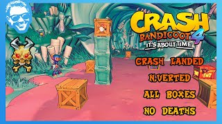 Crash Landed NVerted  Full Walkthrough  No Deaths  All Gems  Crash Bandicoot 4 4k [upl. by Diarmuid]