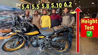 Royal Enfield Himalayan 450 Seat Height Test  5 Ft To 6 Ft  Minimum Height Requires [upl. by Kurtis]