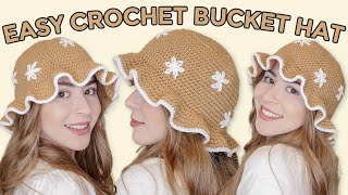 EASY crochet bucket hat tutorial  DIY Anyone can make [upl. by Atterehs]