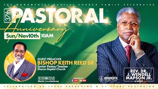 From A Legend To A Legend  Bishop Keith Reed Sr  Monumental Baptist Church [upl. by Amla765]