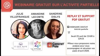 Webinaire activité partielle 23 avril 2020 [upl. by Ellerehs]