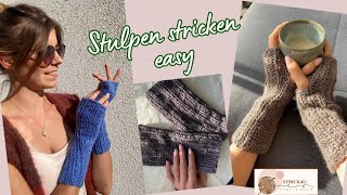 Handstulpen easy stricken  Tutorial nicht nur für Anfänger  kuschelig und schnell fertig [upl. by Hgieleak]