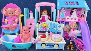 12 Minutes Satisfying with Unboxing Pink Doll House Toys，Kitchen Cooking Playset ASMR  Review Toys [upl. by Nary56]