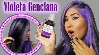 MECHA LILÁS  ROXO COM VIOLETA GENCIANA  COMO PINTAR O CABELO [upl. by Enautna332]