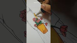 Coloring with Alcohol Markers coloring alcoholmarkers drawing trending shorts [upl. by Nichani]