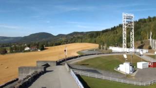 Lillehammer Norway  The Lysgårdsbakkene Ski Jump Olympic Torch  Sept 9 2013  Video 5 [upl. by Ahsetel]